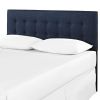 Full Navy Fabric Upholstered Headboard – Modern Button Tufted