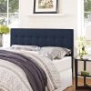 Full Navy Fabric Upholstered Headboard – Modern Button Tufted