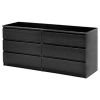 6-Drawer Double Dresser – Black Woodgrain