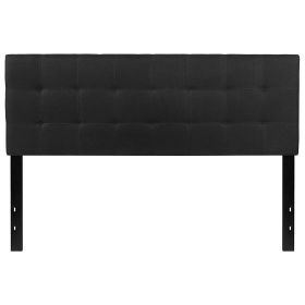 Queen Modern Black Fabric Upholstered Panel Headboard
