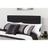 Queen Modern Black Fabric Upholstered Panel Headboard
