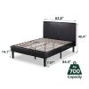 Queen Espresso Faux Leather Platform Bed with Headboard