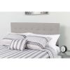 Queen Modern Light Gray Fabric Upholstered Panel Headboard – Box Stitch