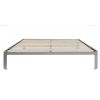 Queen Luna Metal Platform Bed Frame with Wood Slats – Brushed Silver
