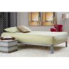 Queen Luna Metal Platform Bed Frame with Wood Slats – Brushed Silver