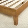 Queen Solid Wood Modern Platform Bed Frame – Rustic Pine Finish