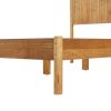 Queen Size Farmhouse Bohemian Wooden Platform Bed Textured Headboard