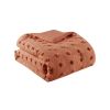 King / California King 3-Piece Rust Orange Pompom Microfiber Comforter Set
