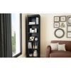 5-Shelf Narrow Bookcase – Black Finish