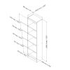 5-Shelf Narrow Bookcase – Black Finish