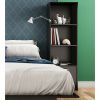 Modern Black Bookcase with 3 Shelves & Bottom Storage Door