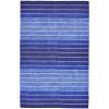 5' x 8' Blue Striped Hand-Tufted Wool & Cotton Area Rug