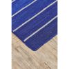 5' x 8' Blue Striped Hand-Tufted Wool & Cotton Area Rug