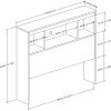 Twin Modern Bookcase Headboard – White Wood Finish with Storage