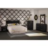 5-Drawer Bedroom Chest – Black Wood Finish with Brushed Zinc Handles