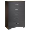 5-Drawer Bedroom Chest – Chocolate Wood Grain Finish