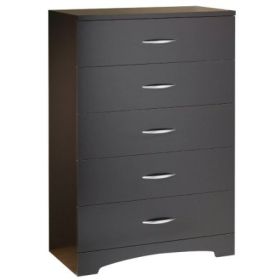 5-Drawer Bedroom Chest – Chocolate Wood Grain Finish