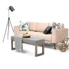 Modern Gray Upholstered Accent Bench Ottoman – Solid Pine Wood Frame