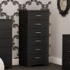 6-Drawer Lingerie Chest – Black Finish with Brushed Zinc Handle