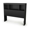 Twin Modern Bookcase Headboard – Black Finish with Storage