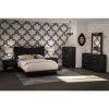 5-Drawer Bedroom Chest – Black Finish with Matte Chrome Handles