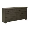 Traditional 6-Drawer Dresser with Matte Black Handles