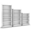 4-Shelf Bookcase – Pure White Finish with 2 Adjustable Shelves