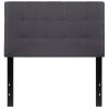 Twin Modern Dark Gray Fabric Upholstered Panel Headboard – Box Stitch
