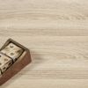 Modern Mid-Century White & Oak Nightstand with Open Shelf