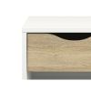 Modern Mid-Century White & Oak Nightstand with Open Shelf