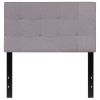 Twin Modern Light Gray Fabric Upholstered Panel Headboard – Box Stitch