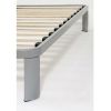 Twin Luna Metal Platform Bed Frame with Wood Slats – Brushed Silver