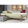 Twin Luna Metal Platform Bed Frame with Wood Slats – Brushed Silver