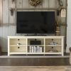Farmhouse TV Stand in Light Travertine Wood Finish - for TVs up to 70-inch