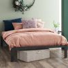 Twin Black Metal Platform Bed Frame with Wood Slats – 350 lb Capacity