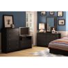6-Drawer Double Dresser – Black Finish with Nickel Metal Handles