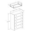 5-Drawer Bedroom Chest in Dark Chocolate Brown with Nickel Knobs