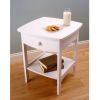 White Wood 1-Drawer Nightstand with Lower Shelf – Contemporary