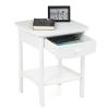 White Wood 1-Drawer Nightstand with Lower Shelf – Contemporary