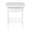 White Wood 1-Drawer Nightstand with Lower Shelf – Contemporary