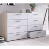 8-Drawer Double Dresser – White Oak Modern Bedroom Storage