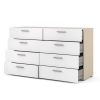 8-Drawer Double Dresser – White Oak Modern Bedroom Storage
