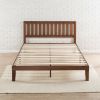 Queen Mission Style Solid Wood Platform Bed with Headboard – Espresso