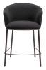 Essen Modern Teddy Fabric Counter Stool - Black
