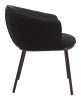 Essen Modern Teddy Fabric Dining Chair - Black & Bronze