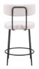 Blanca Modern Ivory Shearling-Style Counter Stool