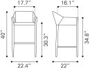 Andover Contemporary Barstool – Vinyl Upholstery & Steel Frame