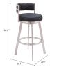 Gimsby Modern Deco Glam Swivel Barstool - Black