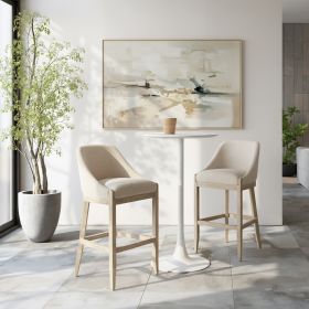 Calmo Beige Modern Upholstered Barstool