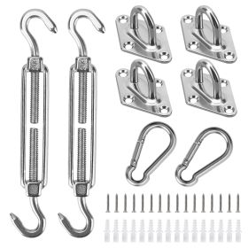 32-Piece Shade Sail Hardware Kit – Stainless Steel Turnbuckles & Hooks